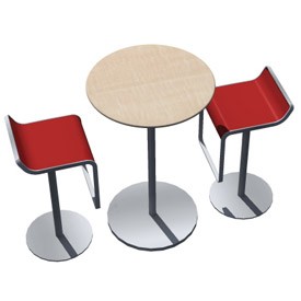 Round table and stools 3D Object | FREE Artlantis Objects Download